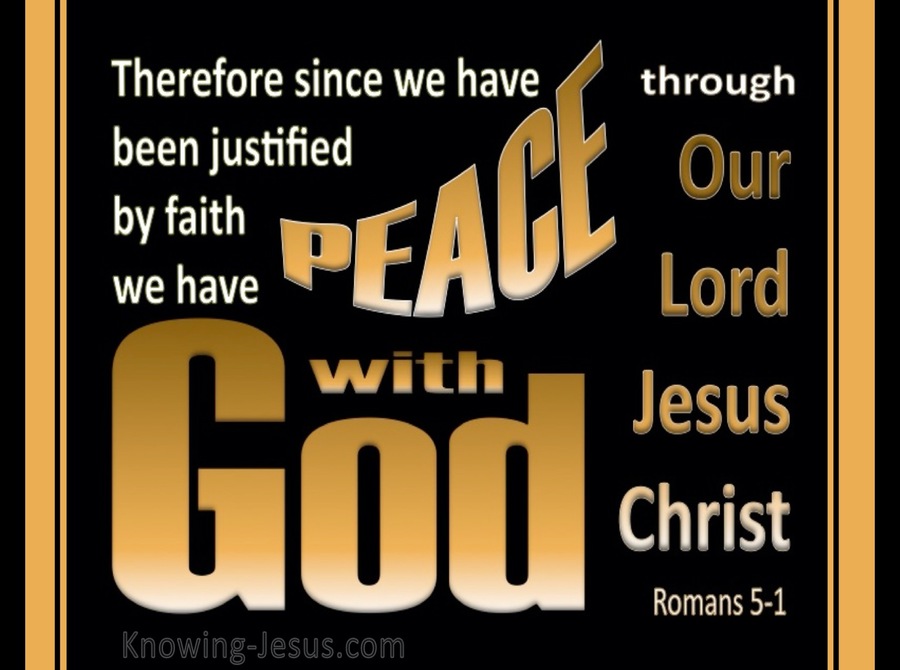 Romans 5:1 Peace With God (black)